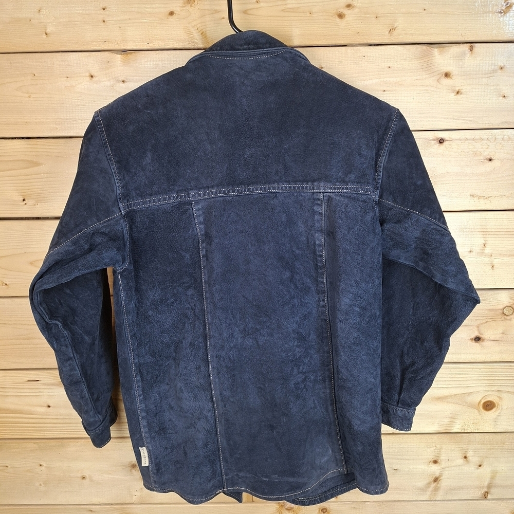 Vintage Wash & Wear Leather Suede Button Up Overshirt Jacket Shirt Coat - Picture 5 of 12